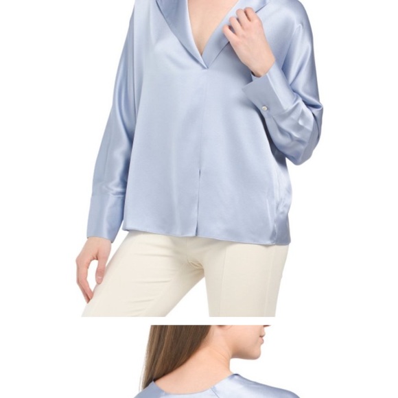 VINCE Pacific Opal Silk Dolman Draped Blouse size XS new w tags $365 - Picture 9 of 15
